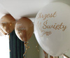 Latex balloons Holy Baptism white, gold print 50 pcs.