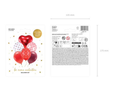 A set of balloons, a bouquet of stars and hearts, pink gold, 10 el.