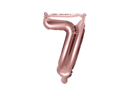 Foil balloon digit '7', 35cm, pink gold