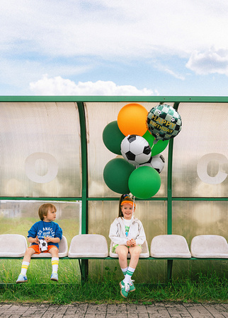 Folienballon, Fußball, Farbmix, 35 cm