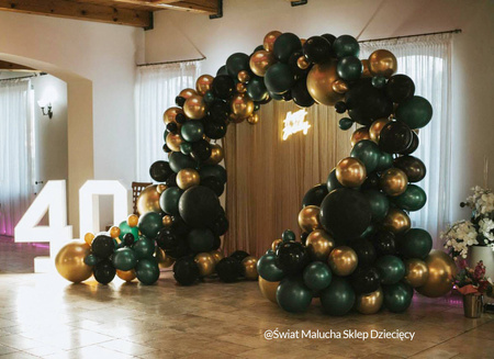 Latex balloons Decorator metallic dark green 28cm, 50 pcs