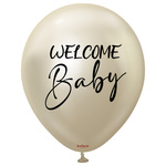 Balony lateksowe Kalisan Welcome Baby Mirror White Gold 45 cm, 2 szt.