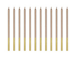 Birthday candles, smooth, rose gold, 14 cm, 12 pcs.
