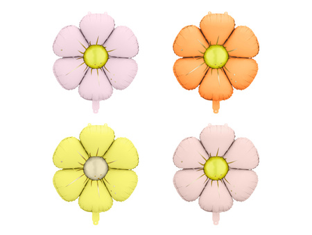 Balony foliowe do girland – Stokrotki, 65 cm, mix kolorów (4 szt.)