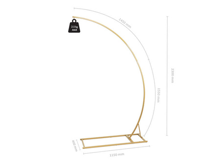 Goldener Metall-Kronleuchterständer, 135x230 cm