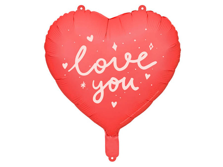 Folienballon Herz I love you, rot 45 cm