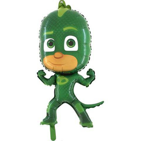 Foil balloon - PJ Masks Pidżamersi Greg Gekson Green 35 cm on stick