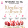 Drewniany topper na tort Wszystkiego Najlepszego 19,5x19cm