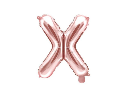 Foil balloon letter 'X', 35cm, pink gold