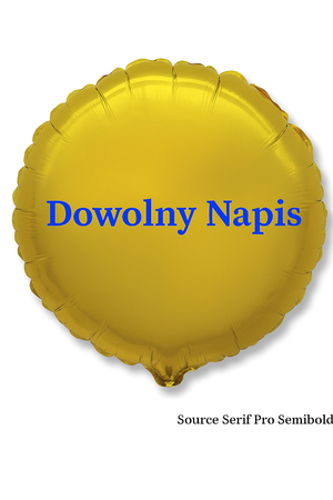 Runder Folienballon, Gold, mit individuellem Aufdruck.