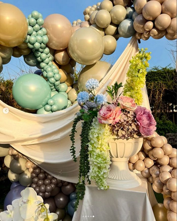 Latex Balloons Kalisan AURA Beige Cream, 60cm, 2 pcs.