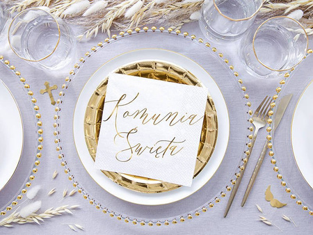 Napkins Holy Communion, White, 33x33cm, 20 pcs