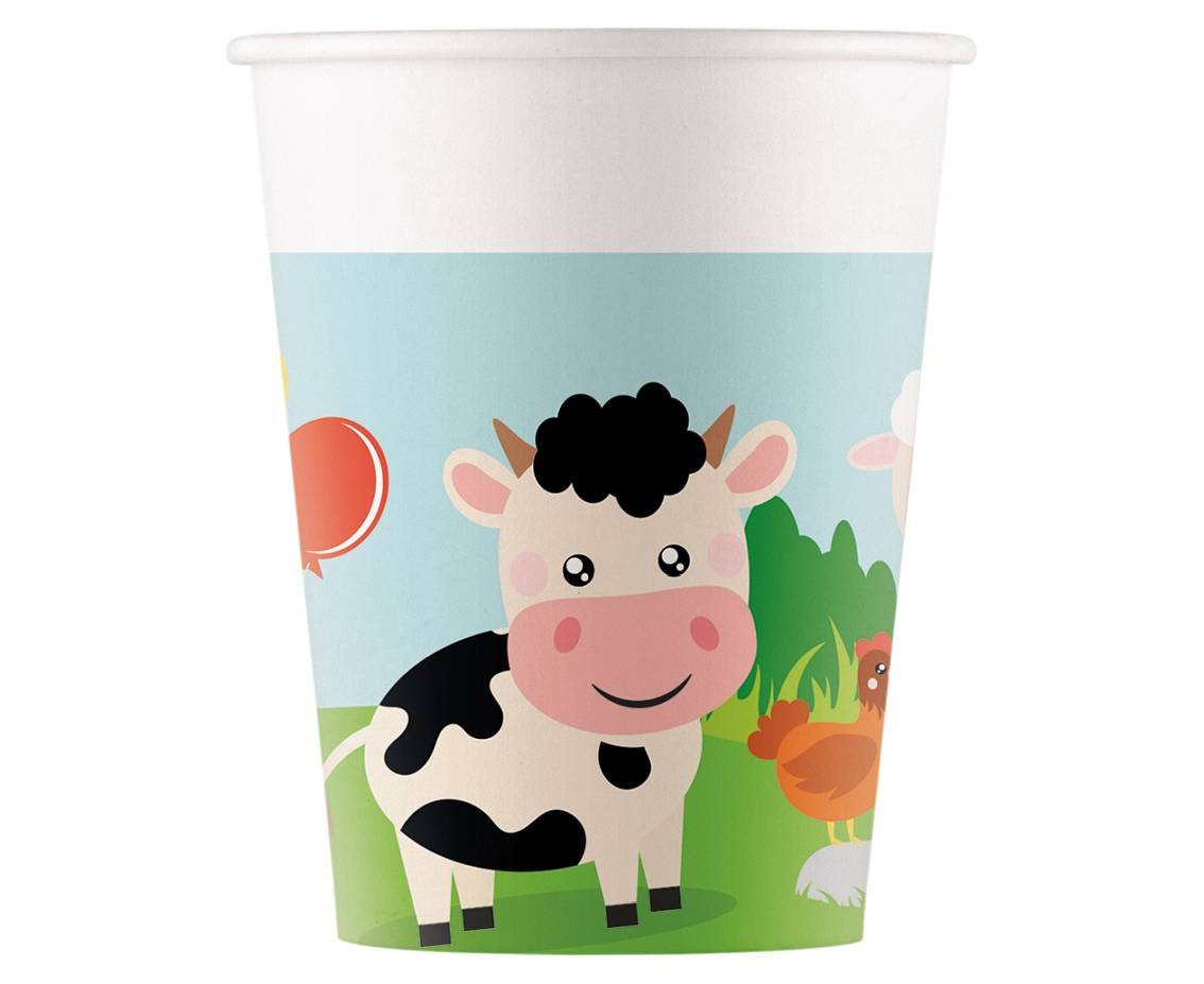 Paper cups Animal farm 200ml, 8 pcs. | Decorations \ Table decorations ...