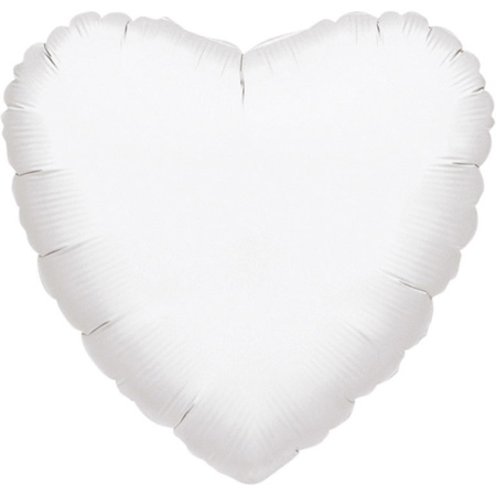 Foil Heart Balloon, White, 43 cm