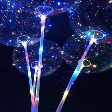 Balloons transparent sticks LED BOBO, pipe 80 cm / 1 pcs.