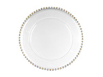 Pearl charger, transparent, diameter approx. 32 cm.
