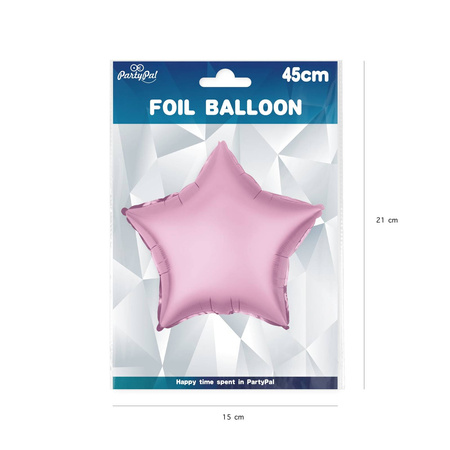 Balon Foliowy - Gwiazda matowa różowa 46cm