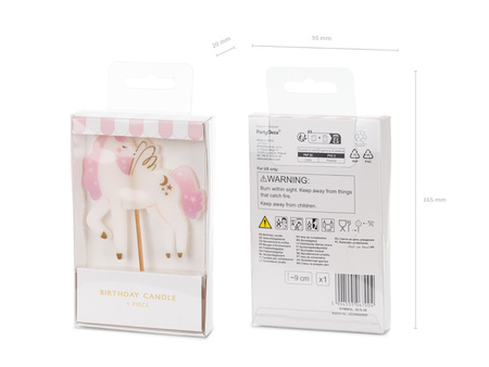 Geburtstags Kerze Einhorn Farbmix 9 cm