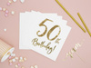 Napkin "50th Birthday" 50th birthday, white, 33x33cm (1 op. / 20 pieces).