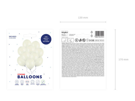 Starke Latexballons, Creme, Pastell Hellcreme 30cm, 10 Stück.