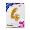 The foil balloon number 4, Golden, 66 cm Grabo