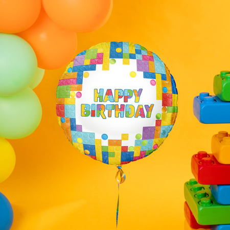 Foil balloon Happy Birthday Blocks 45cm