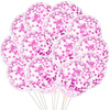 Latex balloons with dark pink confetti, 30cm, 100 pcs.