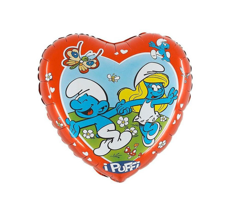 Foil balloon, heart, Smurfs, 46 cm, Grabo