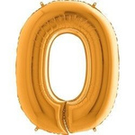 Foil balloon Golden Number 0 - 102 cm Grabo