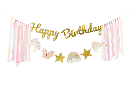 Happy Birthday Unicorn Banner, 230x17.5 cm