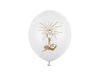 Latexballons IHS, Kommunion, Weiß pastell, 27 cm (1 Pk. / 6 Stk.)