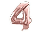 Folienballon Zahl '4', 86 cm, Rosegold
