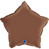 Foil Balloon - Satin Chocolate Brown Star 46 cm, Grabo