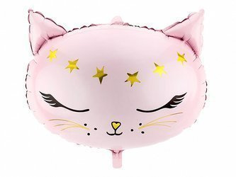 Kitten foil balloon, pink, 48 x 36 cm