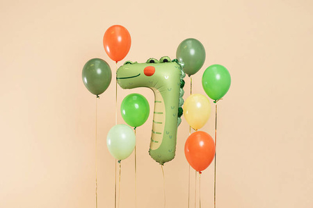 Folienballon Nummer 7 - Krokodil, 85 cm