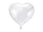 Foil balloon Heart white, 45cm,