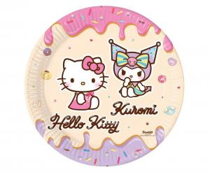 Pappteller Hello Kitty und Kuromi 23 cm 8 Stk