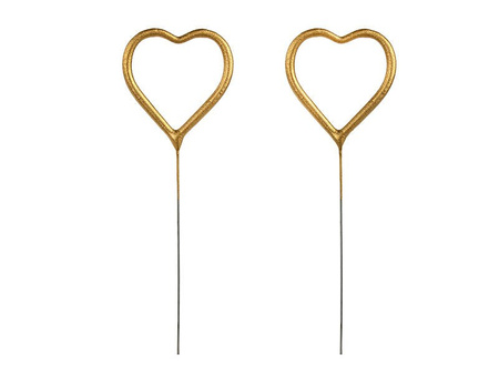 Cold fires golden hearts 16.5 cm, 2 pieces