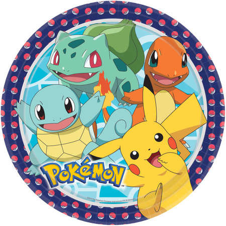 Pokemon paper plates 23 cm, 8 pcs.