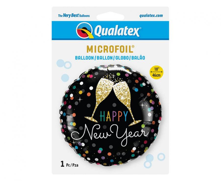 Runder Folienballon "Happy New Year", 46 cm