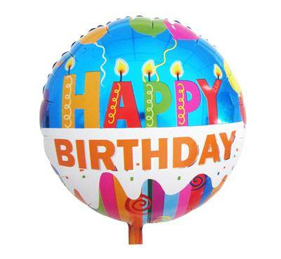 Foil balloon, Happy Birthday candles 46 cm