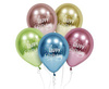 Platinum latex balloons Happy Birthday 30cm, 5 pcs