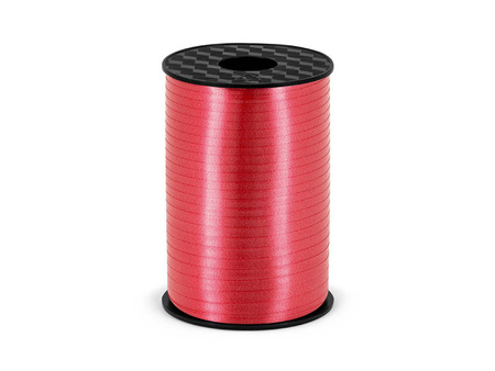 Plastic ribbon, red, 5mm / 225m