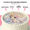 Opłatek na tort Jednorożec okrągły 20 cm premium, wegański, bezglutenowy, wycięty