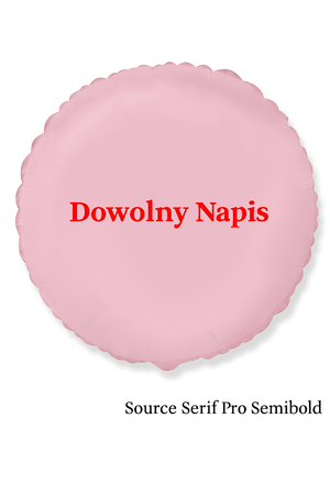 Balon foliowy okrągły, różowy, Dowolny napis