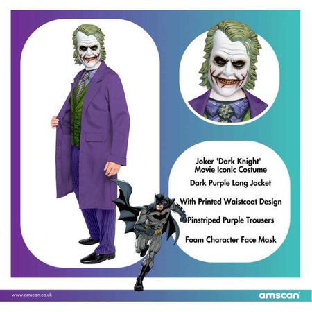 Kostüm, Joker Verkleidung für Erwachsene, Größe M