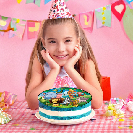 Safari Tortenaufleger rund 20 cm premium, vegan, glutenfrei, zugeschnitten