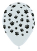Sempertex Latexballons, Paws - White Pfotenabdrücke, Hund, 30 cm, 25 Stk.