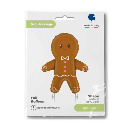 Foil balloon Cute Gingerbread Man 74cm