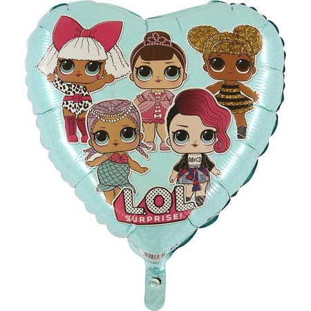 The foil balloon heart LOL Surprise, 46 cm blue Grabo